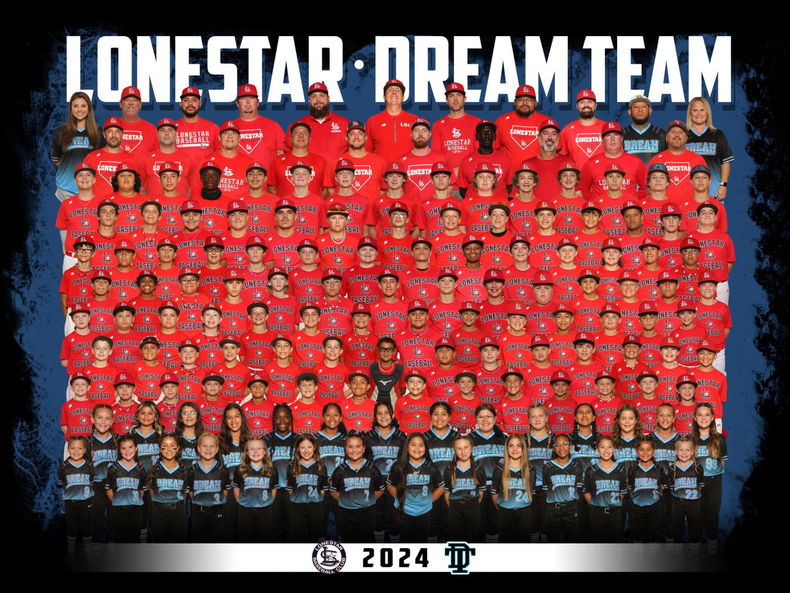 2024 Lonestar DREAM Team group portrait with youth players and coaches